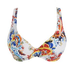 COPY - Freya floral paisley colorful crisscross underwired mesh bikini bra swim…